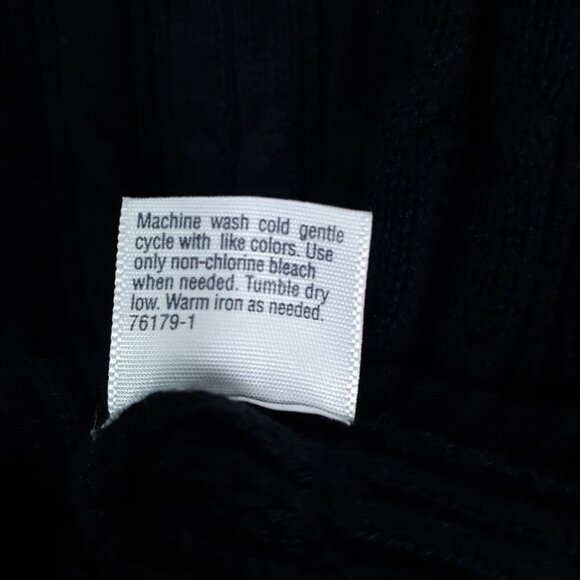 St Johns Bay Womens Cable Knit Sweater S Fitted Black Long Sleeve 269A - Picture 6 of 6